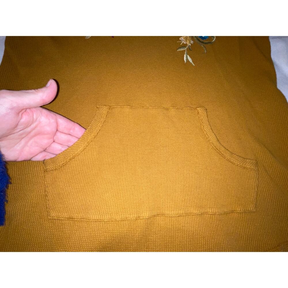 Johnny Was Mustard Embroidered Hoodie Tunic - Picture 6 of 11